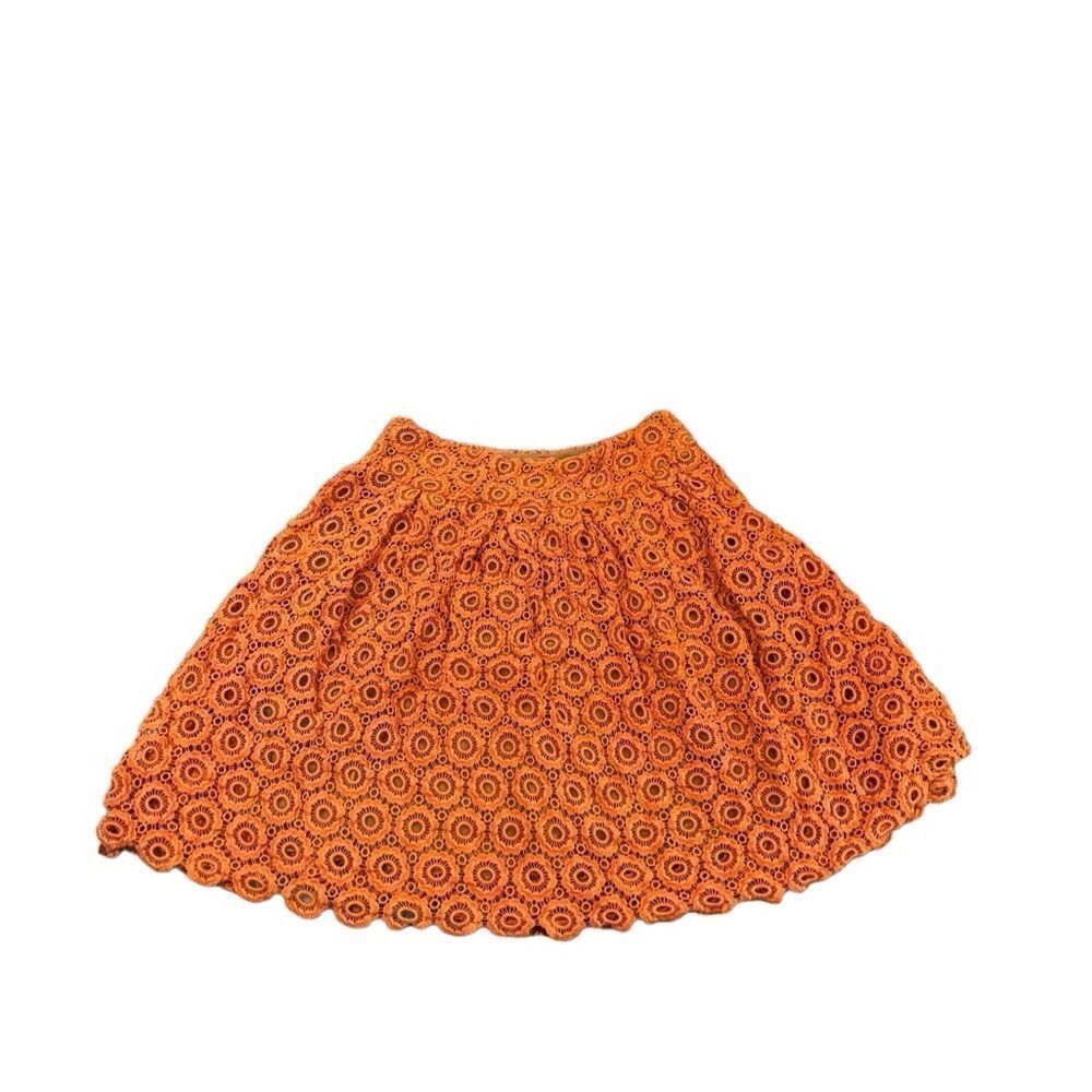 moulinette soeurs Anthropologie Crochet skirt heavy & beautiful burnt orange 10 - Picture 1 of 8